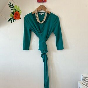 MOMO Maternity Bright Teal wrap cardigan nursing friendly adjustable one size